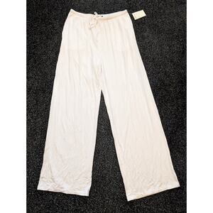 Nordstrom Women's High Rise Pants Drawstring Waist Pockets White Size S
